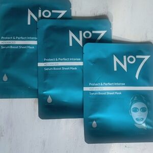 No 7 Protect & Perfect Intense Serum Boost Sheet Mask - Teal          3 Items